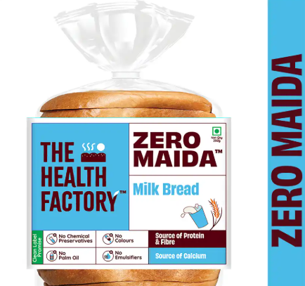 The Health Factory Zero Maida Milk Bread | Clean Label - Not Brown