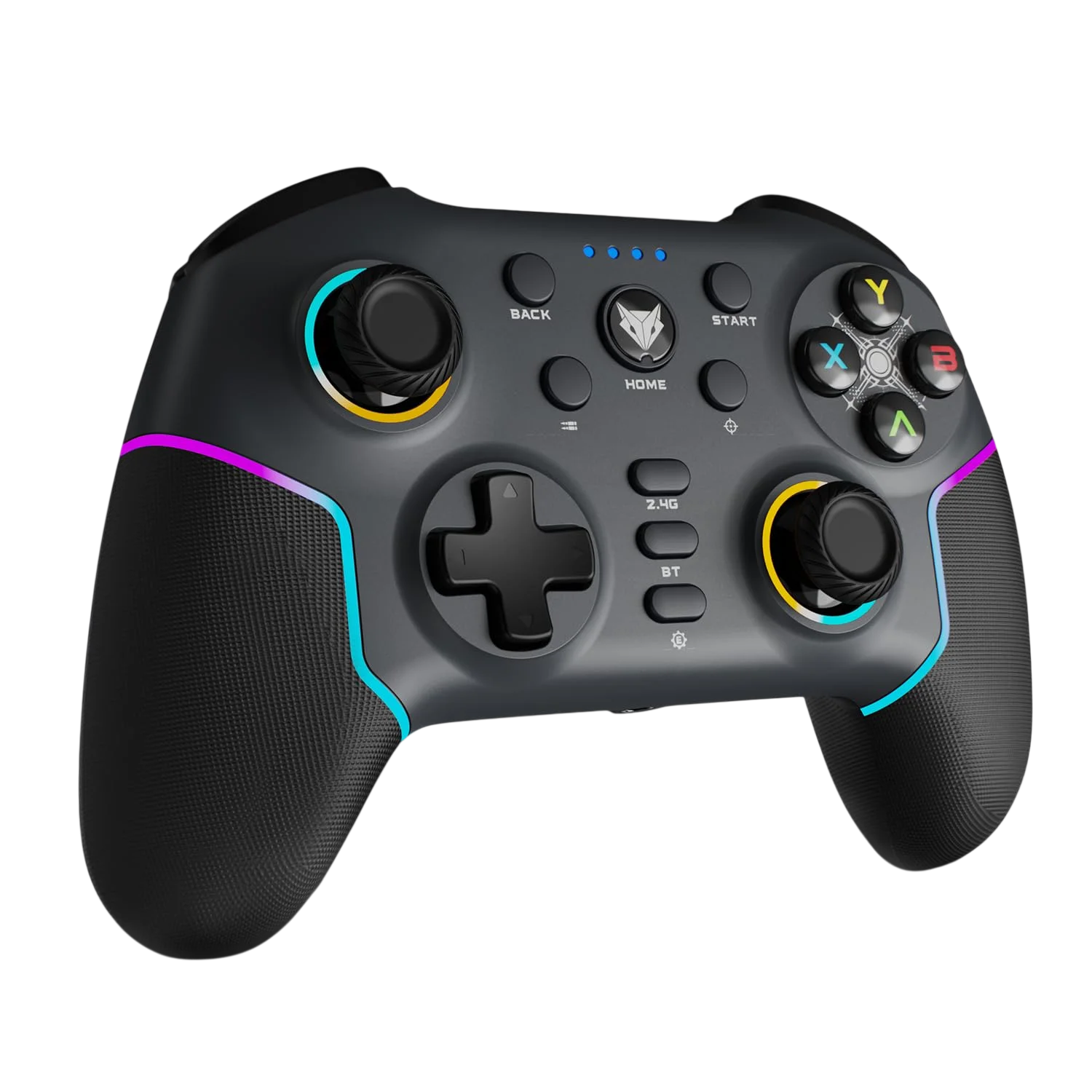 EvoFox Elite X2 Pro Gaming Controller for PC, Android, TV, Switch Tri-Mode -2.4G/BT/Wired Gamepad, HallSense Magnetic Triggers & Joystick, 1000Hz Polling, RGB, Replaceable JoySticks,16h Battery-Black
